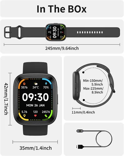 Vista 8 de Reloj inteligente para hombres y mujeres (Alexa incorporado), monitor de fitness HD de 1.83 pulgadas, llamada Bluetooth 5.3, monitor de sueño SpO2