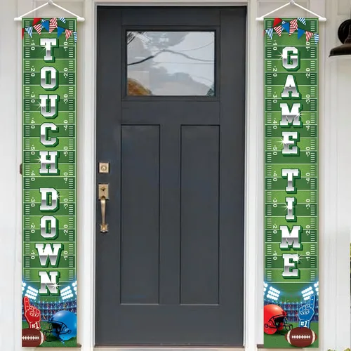Vista 8 de KatchOn, XtraLarge - Cartel de fútbol para porche, 72 x 12 pulgadas, decoración de fiesta de fútbol, pancarta de bienvenida de fútbol de touchdown