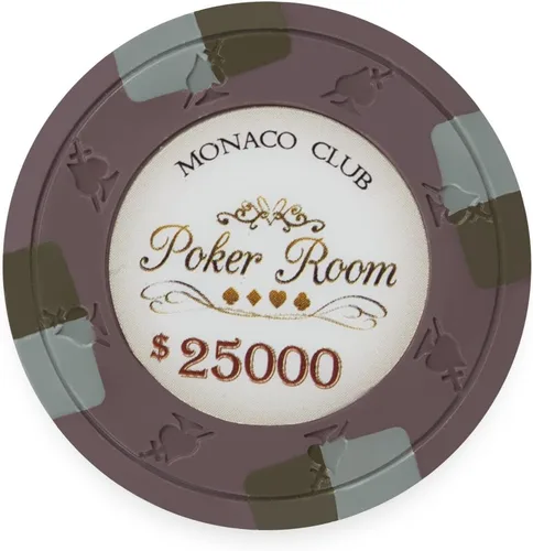 Vista 14 de Claysmith Gaming Paquete de 50 fichas de póquer Monaco Club, compuesto de arcilla pesada de 0.48 oz