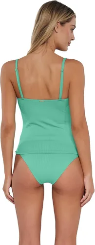 Vista 2 de Sunsets Tankini Simone para mujer Costilla de barra de arena Aqua Mist