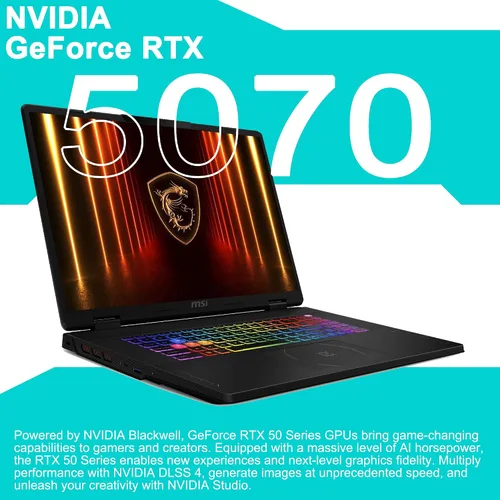 Vista 4 de MSI Crosshair 18 HX AI Gaming Laptop 18" QHD+ 240Hz (100% DCI-P3) Intel 24-core Ultra 9 275HX (>i9-14900HX) 32GB DDR5 1TB SSD GeForce RTX 5070