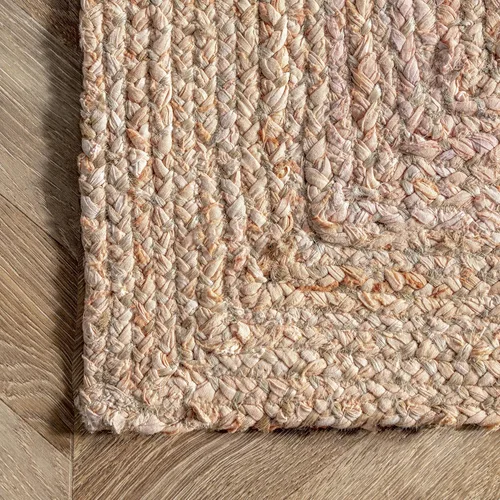 Vista 7 de nuLOOM Alfombra decorativa trenzada a mano de mezclilla y yute, 3x5, beige