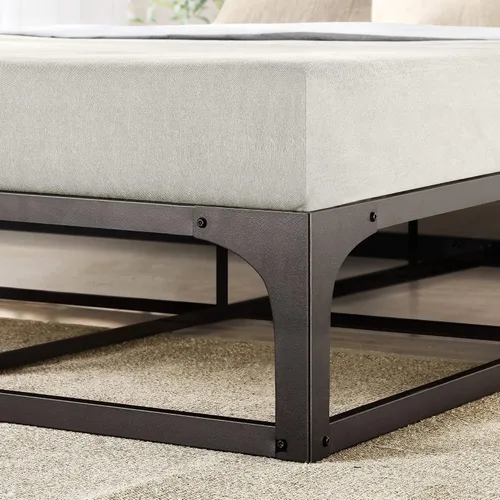 Vista 4 de Somier de cama individual Mellow 9 pulgadas, con base de colchón de láminas de acero resistente Negro