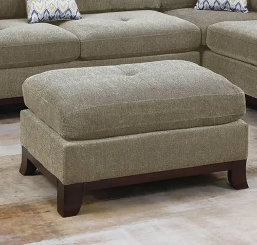 Vista 4 de Daesar Sofá seccional en forma de L con otomana, moderno sofá marrón claro Chenille muebles de sala de estar