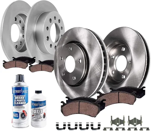 Vista 26 de Detroit Axle - Kit de frenos para Ford 18-21 Transit Connect, Rotores de freno de disco delantero y trasero Pastillas de freno de cerámica 2018 2019