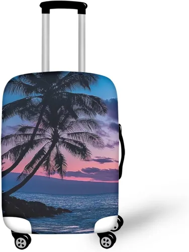 Vista 32 de COEQINE Funda para equipaje de viaje, protector de maleta, funda de equipaje lavable, tamaño S-XL (18-32 pulgadas), Blue Capy Bara Swim, L