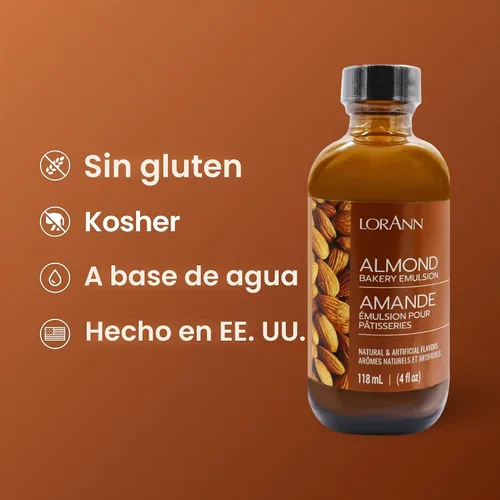 Vista 8 de LorAnn - Emulsión de almendras para panadería, botella de 4 onzas