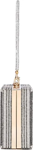 Vista 9 de Covelin Bolso de mano Dollar para mujer, bolso de noche con diamantes de imitación