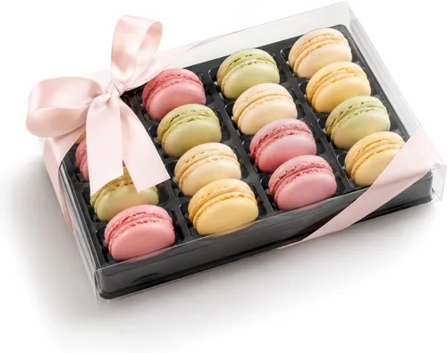 Vista 11 de Pastry Chef's Boutique - Cajas de regalo pequeñas de plástico transparente para macarons franceses - Capacidad para 2 macarons - Tamaño de cavidad