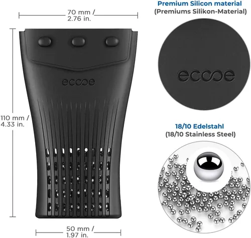 Vista 2 de ecooe 1200 cuentas de limpieza de decantador con bolsa de silicona negra, bolas de limpieza de acero inoxidable reutilizables, bolas de limpieza