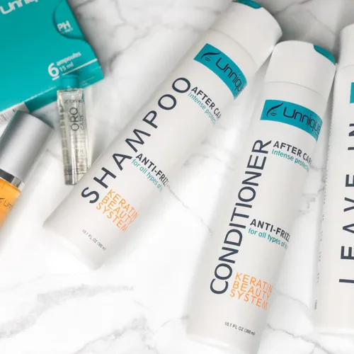 Vista 6 de UNNIQUE KBS Kit de cuidado del cabello, champú y acondicionador reparador y tratamiento sin enjuague, set de cuidado después del cuidado