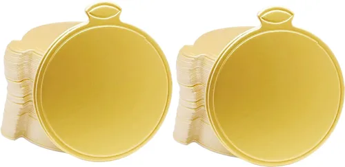 Vista 8 de 100 mini tablas para tartas, cartón redondo de 3.1 pulgadas, base de magdalena de mousse para postre de pastel, dorado