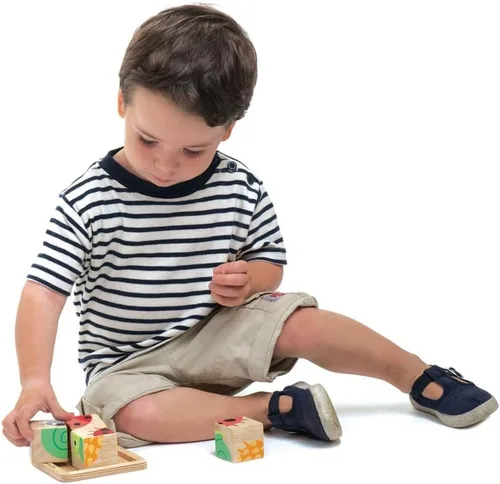 Vista 2 de Tender Leaf Toys - Baby Blocks - Rompecabezas de madera de 5 piezas con bandeja de almacenamiento para niños pequeños de 18 meses