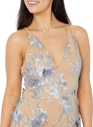 Vista 3 de Audrey- Vestido para mujer con tirantes tipo Spaghetti, estilo 3D, vestido floral.