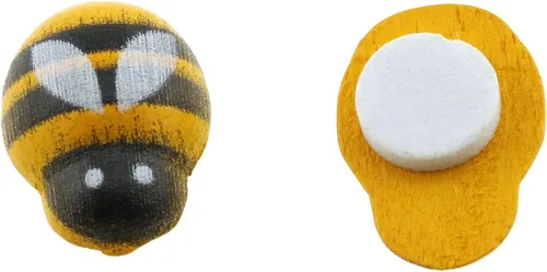 Vista 3 de E-outstanding Woode Bumble - 100 calcomanías autoadhesivas 3D de abejas de madera pequeñas de 0.354 x 0.512 in para decoración de tarjetas, álbumes