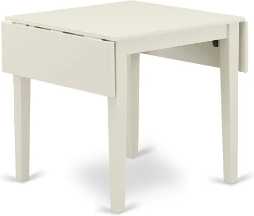 Vista 5 de East West Furniture 1NDEN3-LWH-06 - Juego de mesa de comedor de 3 piezas que contiene una mesa rectangular con gotas y 2 sillas tapizadas de tela