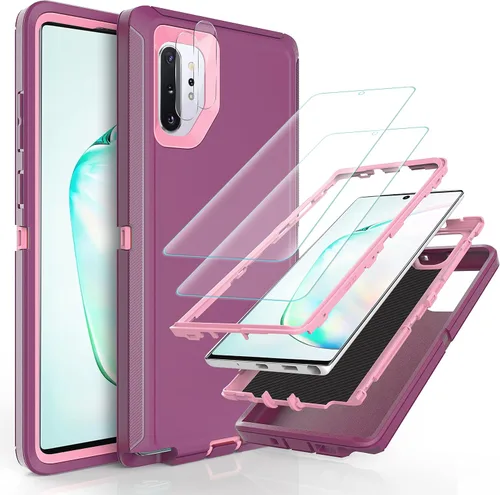 Vista 9 de YmhxcY Note 10 Plus - Funda con película de TPU flexible autorreparable (paquete de 2) y película protectora de pantalla para lente de cámara