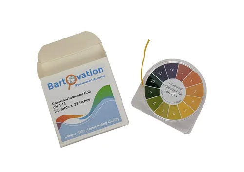 Vista 3 de Bartovation Rollo de papel universal de prueba de pH 1-14, amplia gama Rollo de 5.5 yardas (16.4 ft) de largo x 1/4 pulgadas (0.276 in) de grosor