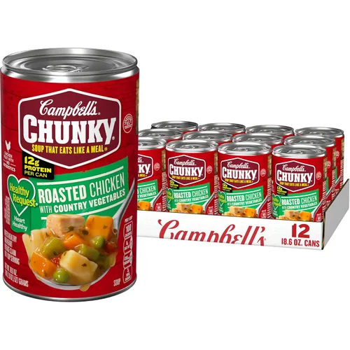Vista 14 de Campbell’s Chunky Sopa, Healthy Request Pollo y Salchicha Gumbo, lata de 18.8 Oz