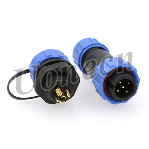 Vista 2 de Uonecn SP13 5 Pin Impermeable Conector Enchufe Enchufe Aviación Conector Industrial Adaptador 3 Unids