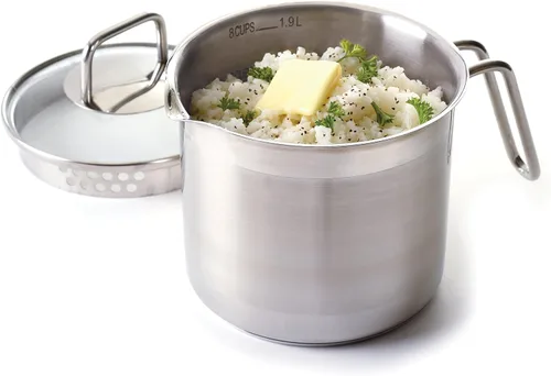 Vista 3 de Norpro Olla múltiple de 8 tazas con tapa de colado 19 litros plata
