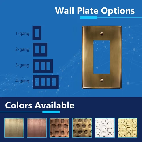 Vista 4 de LIDER Placa decorativa de pared de metal para interruptor o receptáculo, cubierta de salida de acero inoxidable, resistente a la corrosión