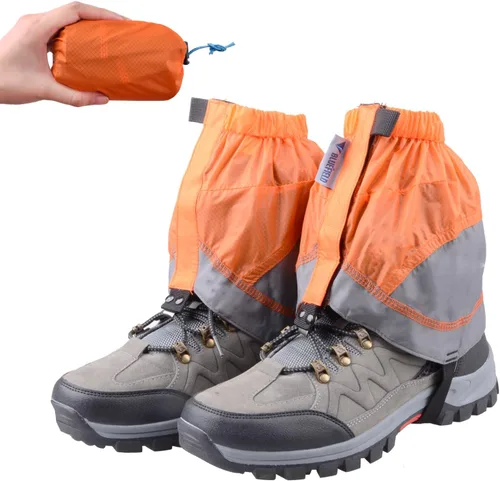 Vista 8 de TRIWONDER Polainas de tobillo bajas ligeras e impermeables para senderismo, caminar, mochilero