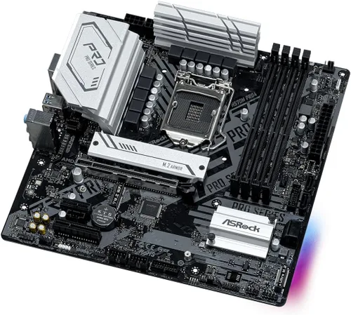 Vista 3 de ASRock H570M Pro4 Compatible con CPU Intel de 10ª y 11ª generación (LGA1200) con chipset H570 MicroATX placa base