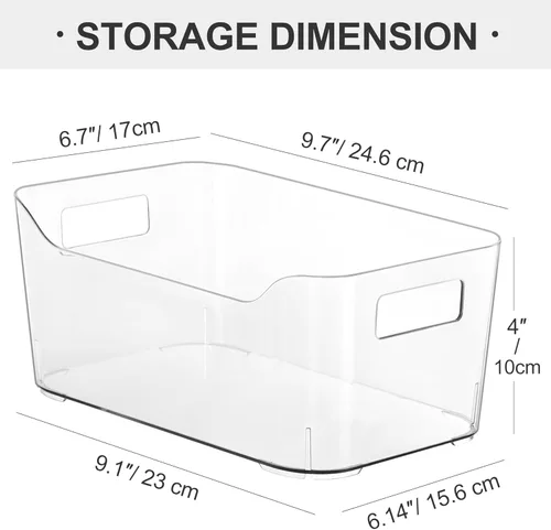 Vista 5 de Heyuzb Paquete de 8 cubos organizadores de plástico y 20 bolsas para congelador, organizadores de despensa multiusos y contenedores