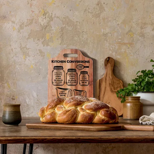 Vista 4 de Tabla de conversión de cocina rústica, arte de pared de madera, tabla de conversión de medidas, letrero decorativo, utensilios de cocina, utensilios