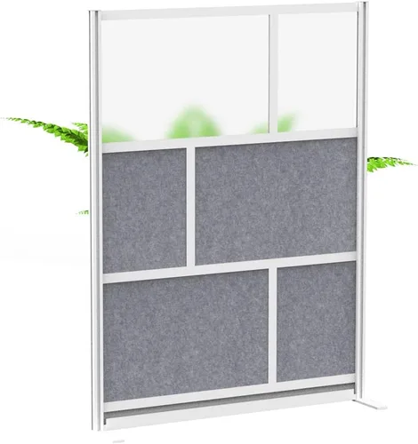 Vista 11 de Luxor MW-7070-FCG - Sistema modular de división de ambientes de pared, marco plateado, 70 pulgadas de ancho x 15.75 pulgadas de profundidad x 70