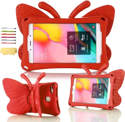 Vista 28 de Funda para tablet Kindle Fire 7 para niños (12.ª generación, versión 2022) con mango de pie de apoyo de forraje resistente, espuma EVA suave, a