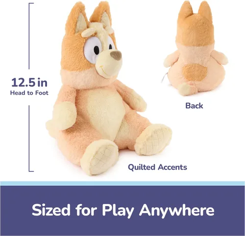 Vista 4 de GUND Peluche oficial de Bingo Oh So Snuggly, peluches de Bluey, juguete sensorial de peluche para bebés y niños pequeños, naranja, 12.5 pulgadas