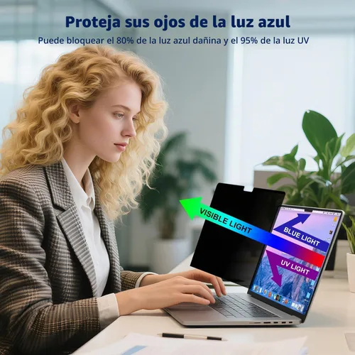 Vista 5 de Pantalla magnética de privacidad para MacBook Pro de 13 pulgadas (2016, 2017, 2018, 2019, 2020, 2021, 2022, M1, M2), pantalla de privacidad mate