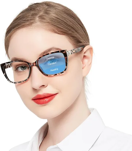 Vista 7 de OCCI CHIARI Gafas de lectura bifocales progresivas para mujer, transición, multifocales, bloqueador azul
