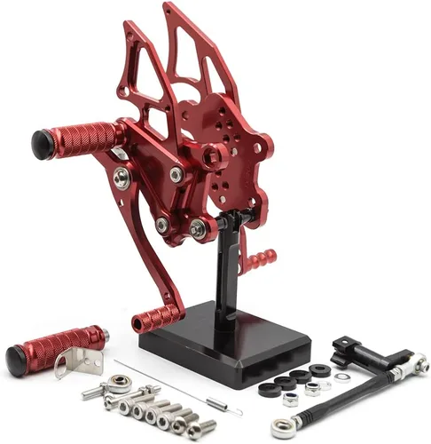 Vista 3 de PROCNC Billet Juego de estriberas traseras para motocicleta, reposapiés totalmente ajustables, apto para YZF R25 R3 2014-2021 MT-25 MT-03 MT25 MT03