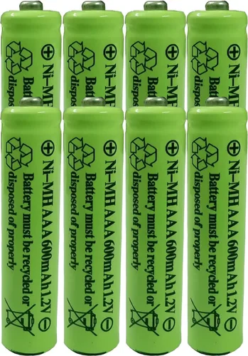 Vista 3 de AAA Nimh 600mAh 1.2v batería recargable para luces solares al aire libre lámpara de jardín (12 piezas AAA)