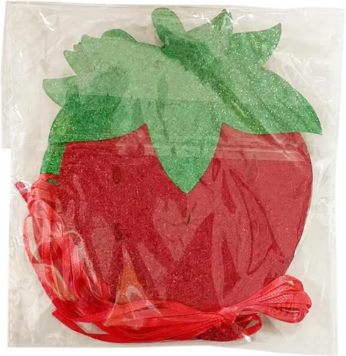 Vista 5 de TSJ Decoración de guirnalda de fresas con purpurina y bayas para colgar, recuerdos de fiesta temática de fresas para fiesta de cumpleaños, baby
