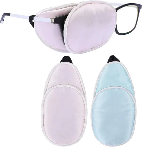 Vista 18 de eZAKKA Parches para ojos para adultos, parche para gafas, parche de seda para ojo perezoso, ambliopía, estrabismo y después de la cirugía