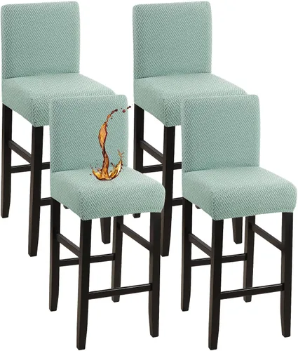 Vista 15 de YISUN - Fundas para taburete de bar, mezcla de forro polar elástico y poliéster, lavables y removibles, para taburete de bar y silla alta, con Beige