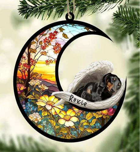 Vista 128 de Atrapasoles conmemorativo personalizado para perros, adorno navideño de Airedale Terrier, recuerdo por pérdida de mascota, regalos conmemorativos