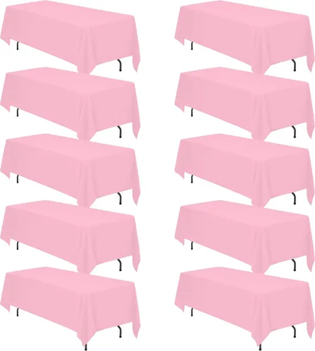 Vista 124 de BRILLMAX - Manteles para mesa rectangular de 6 pies, tela de lino de poliéster, lavable, para boda, recepción, banquete, fiesta de cumpleaños, 60 x