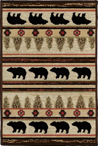 Vista 7 de Rustic Lodge, Bear Cabin Alfombra de área de 2 x 8 pulgadas, 2 pies 2 pulgadas x 7 pies 7 pulgadas Multi 7482