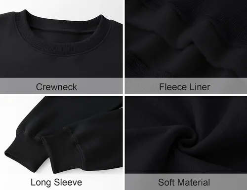 Vista 4 de LOMON Sudadera de cuello redondo para mujer, casual, de gran tamaño, sudadera con capucha de manga larga de forro polar