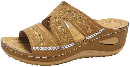 Vista 7 de Sandalias ortopédicas para mujer con soporte de arco para el verano, sandalias elegantes de verano con pies planos, cómodas pantuflas ortopédicas