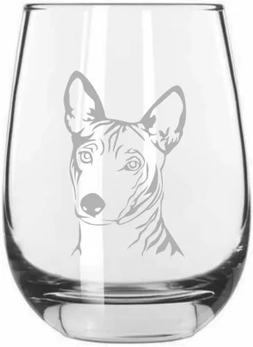 Vista 204 de Shar Pei (chino) - Vaso de vino sin tallo grabado para perro, 15.25 onzas