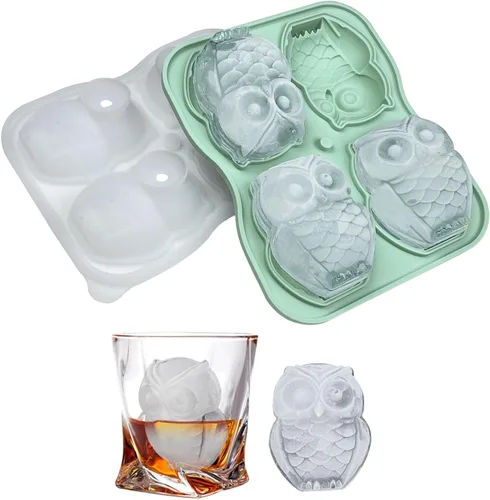 Vista 9 de Bandeja de cubitos de hielo de dinosaurio, molde para cubitos de hielo de dinosaurio 3D, bandeja de hielo de silicona con formas grandes