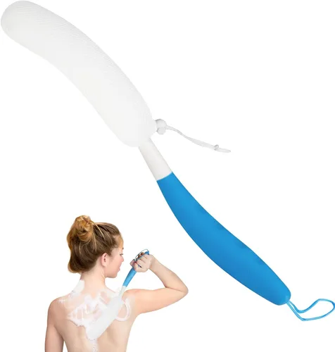 Vista 12 de Cepillo de ducha de mango largo de 15.35 pulgadas para el cuerpo, cepillo de espalda para ducha para hombres y mujeres, esponja de baño de mango
