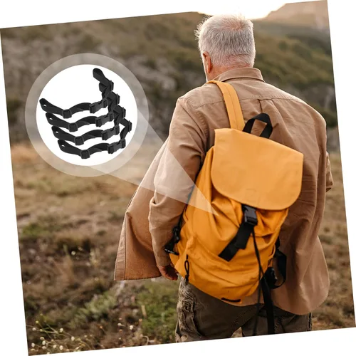 Vista 4 de Correas de 4 piezas con cordón para mochila, cinturón con hebilla, correa de amarre ajustable, hebilla de kayak ajustable, correa de hebilla