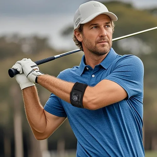 Vista 6 de Codera de tenis para hombres y mujeres (S/M solo para brazos más pequeños), codo para tendinitis, codo de tenis y codo de golfista, correa de codo